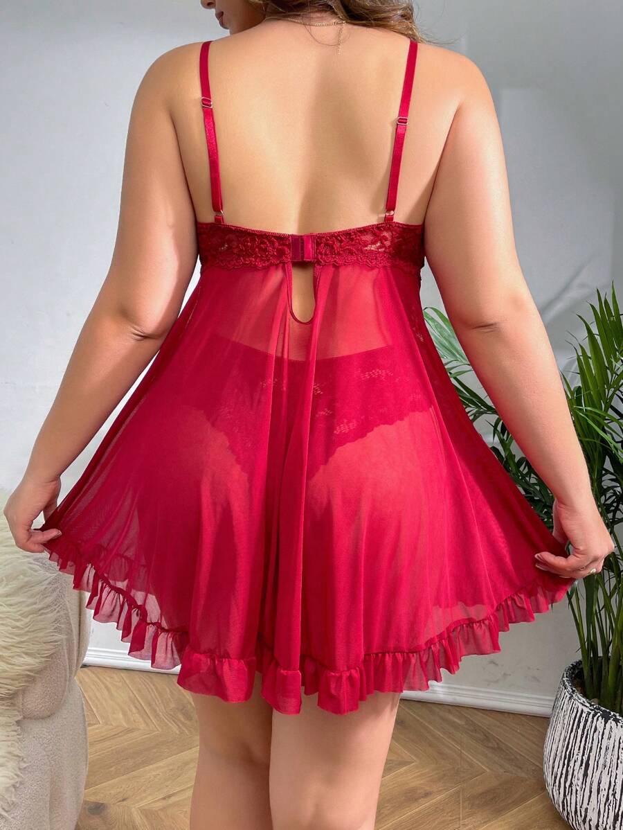 Ruby | Sheer Lace Babydoll Dress