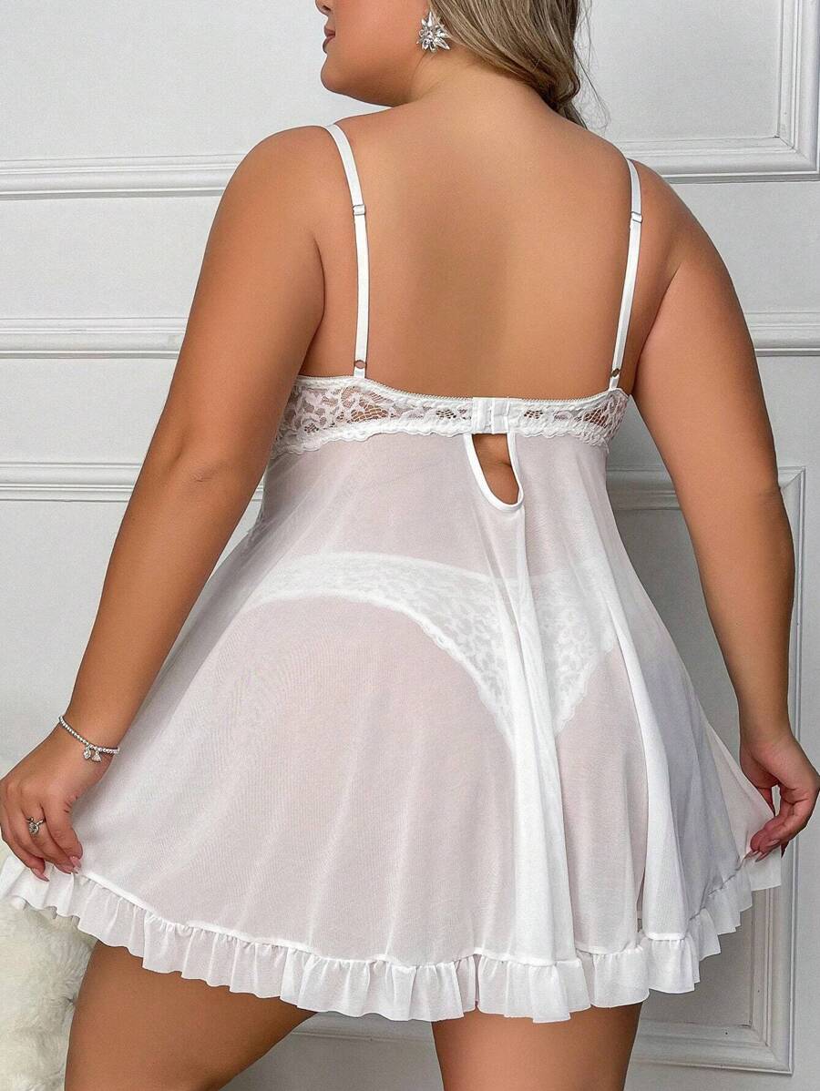Ruby | Sheer Lace Babydoll Dress