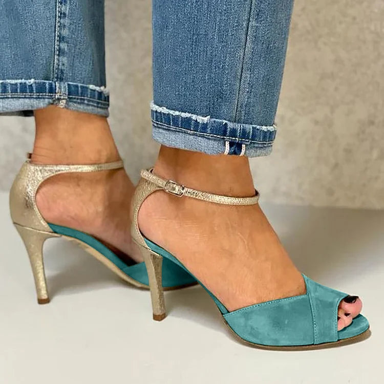 LIV | HIGH-HEEL SHINY SHOES WITH STRAPS AND FASTENING