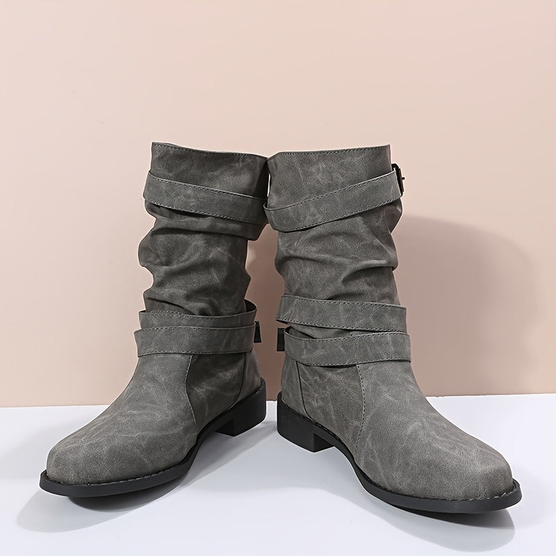 Serafina | Cozy Buckled Leather Boots