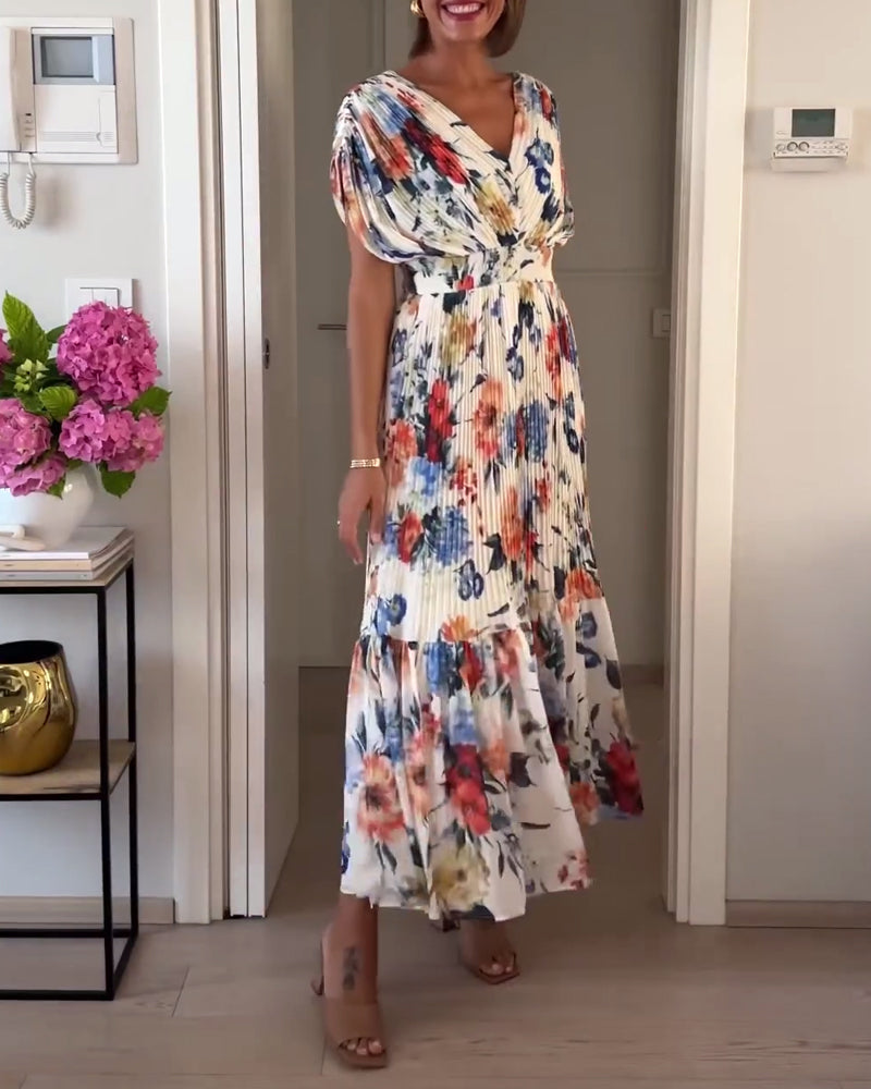Carrie - Maxi Floral Dress with V-Neck