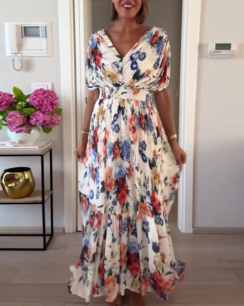 Carrie - Maxi Floral Dress with V-Neck