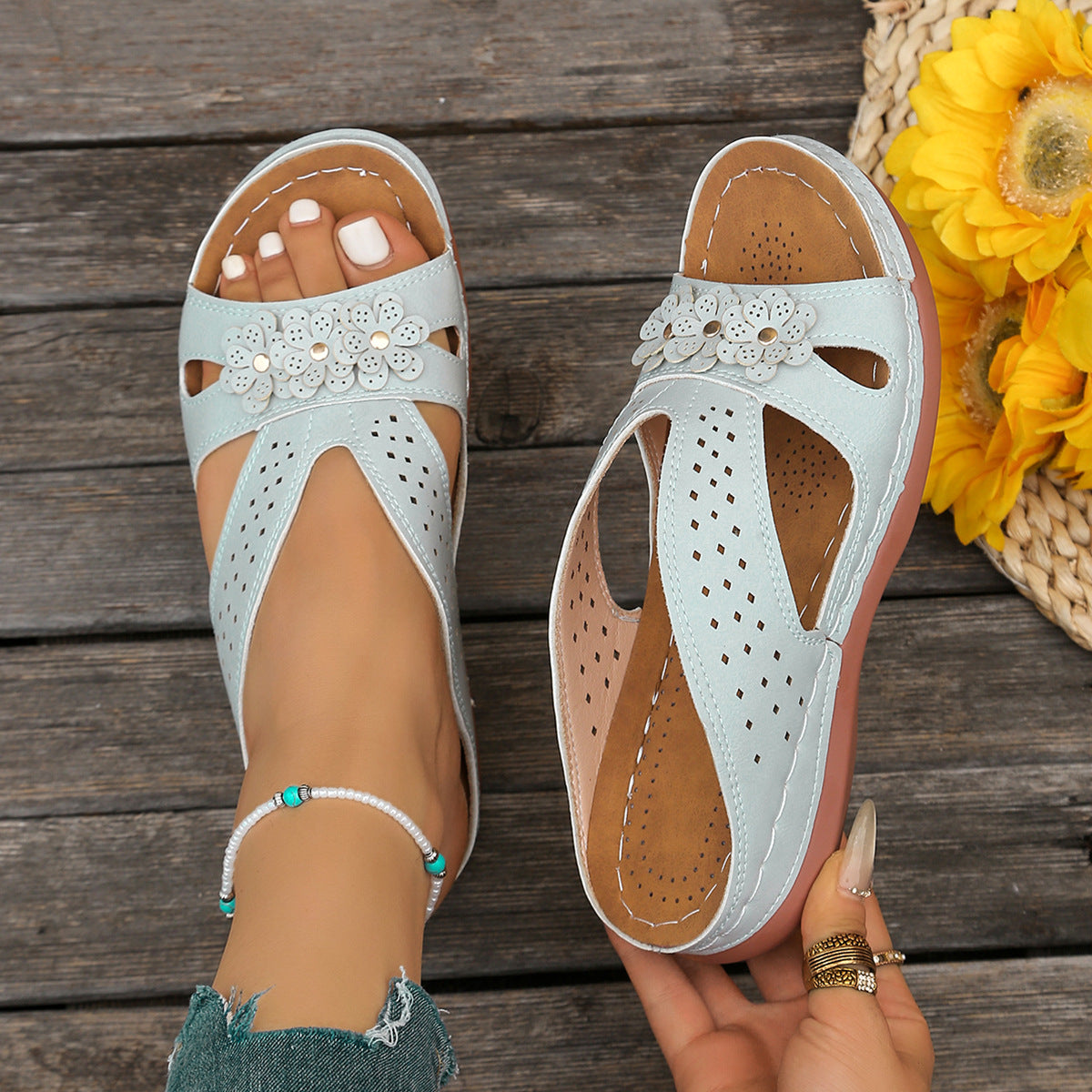 Norabel - Orthopedic Comfort Wedge Sandals – Stability, Lightness and Natural Posture