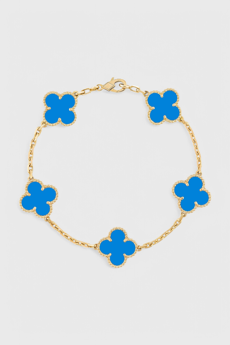 Gold Plated Shamrock and Elegance Motif Bracelet