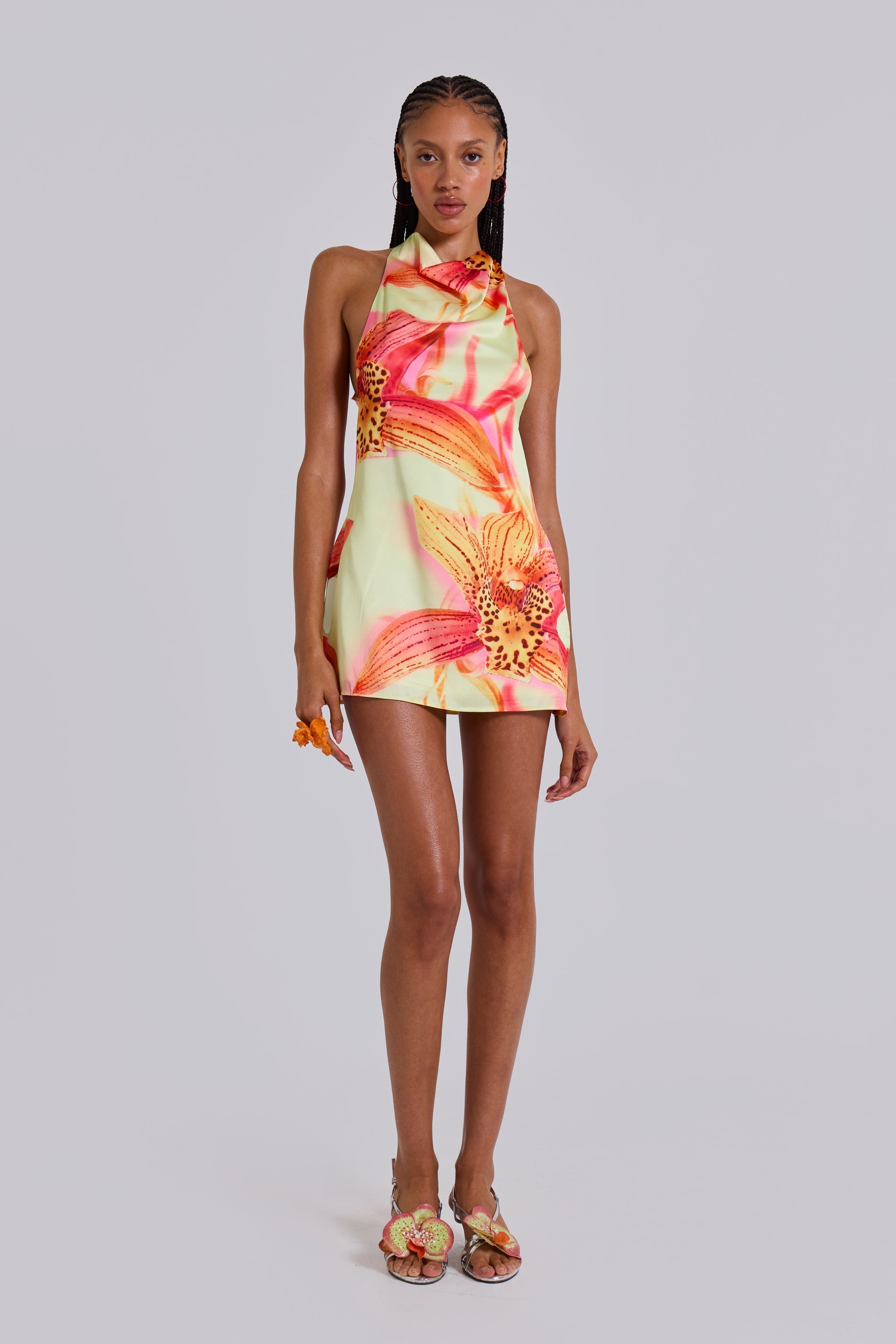 Lana | Tropical Halter Mini Dress