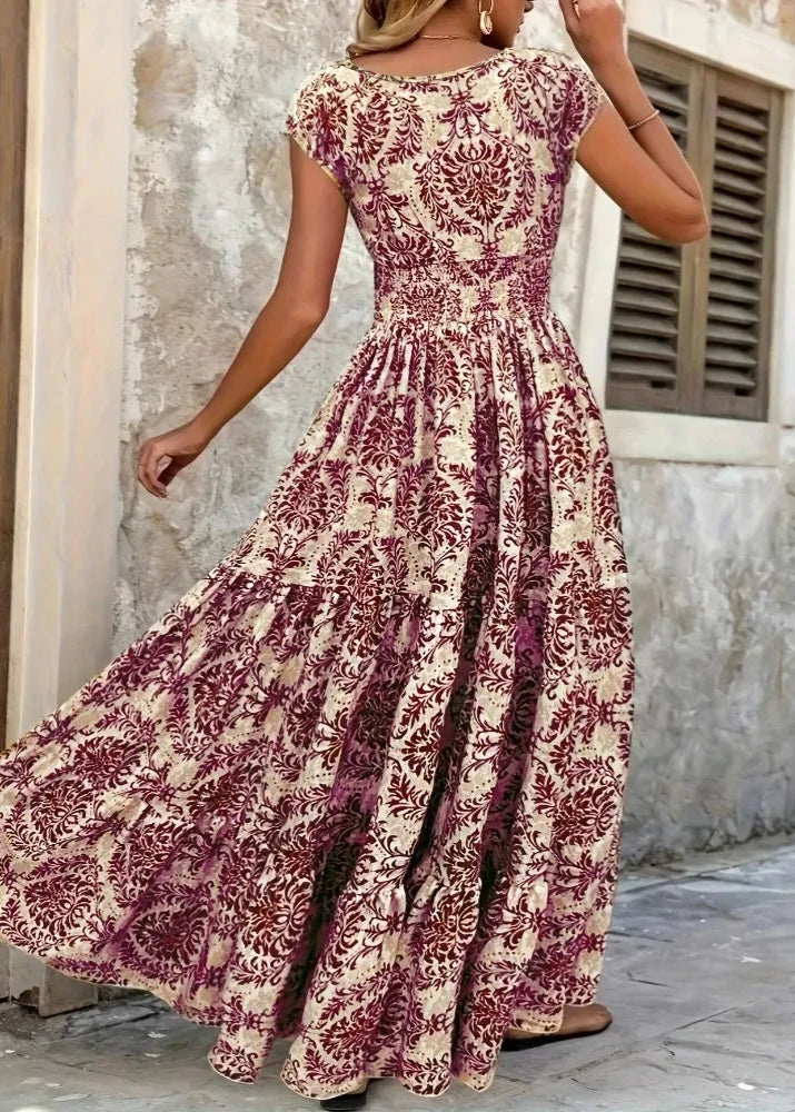 The Marisol – Bohemian V-Neck Maxi Dress