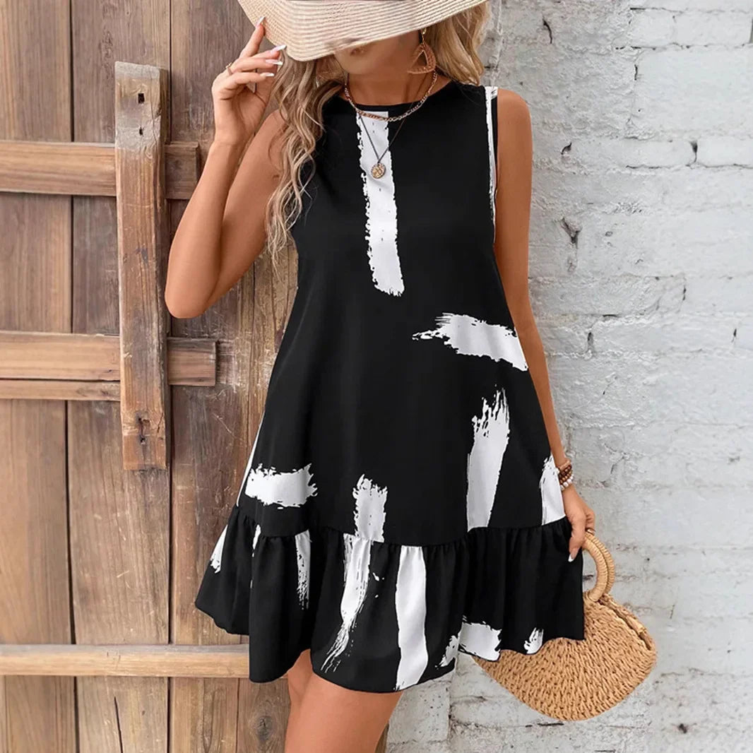 The Elara – Sleeveless Tie-Back Midi Dress