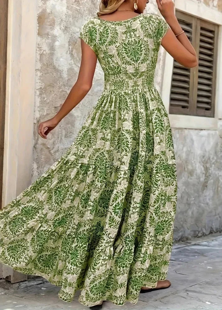 The Marisol – Bohemian V-Neck Maxi Dress