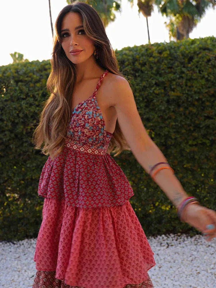 Mona - Classic Floral Pattern Maxi Dress