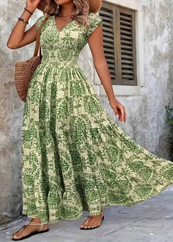 The Marisol – Bohemian V-Neck Maxi Dress