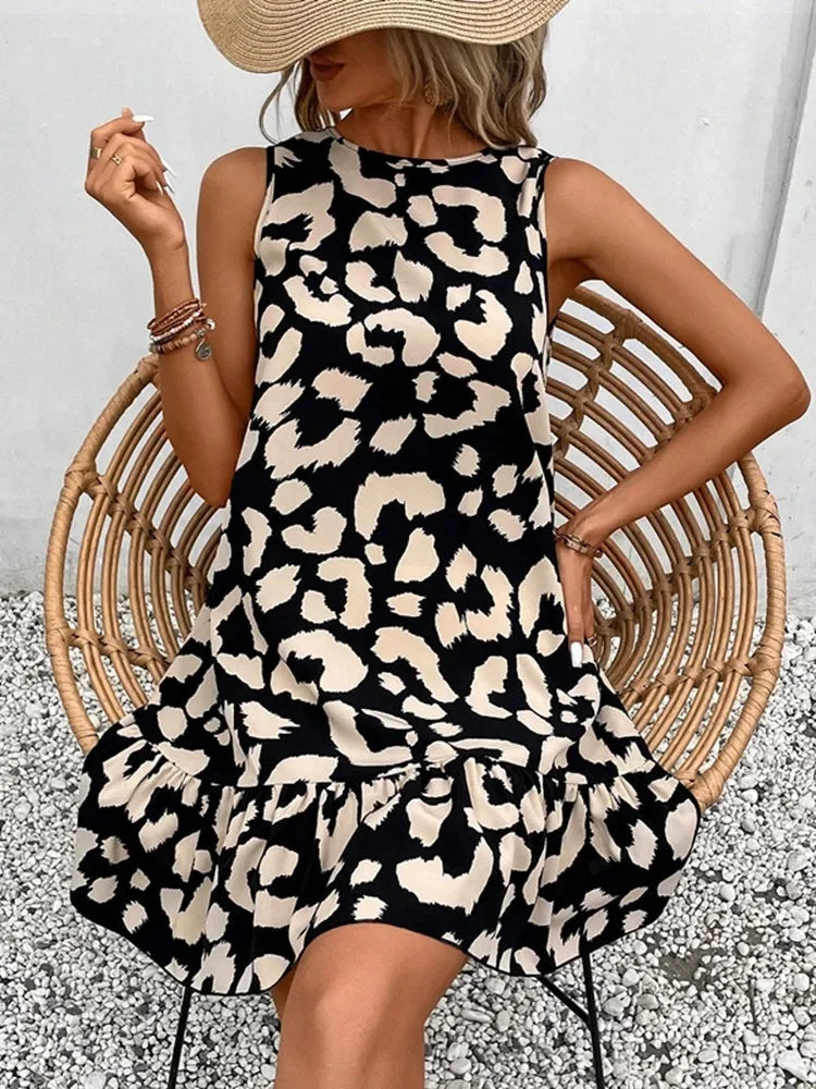 The Elara – Sleeveless Tie-Back Midi Dress