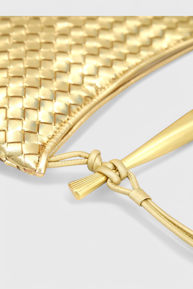 Gerda Woven Bag with Gold Handle