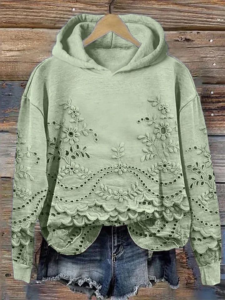 Amélie | Cozy Floral Textured Hoodie