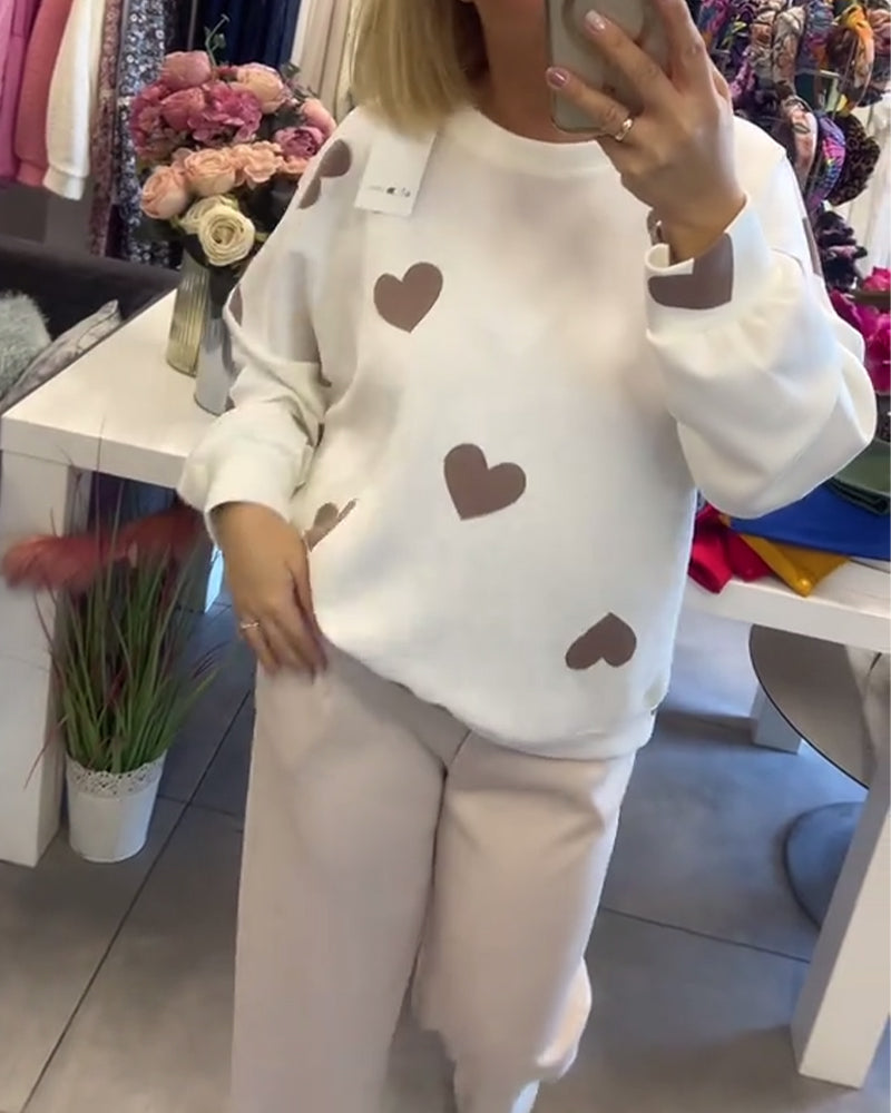 Mila | Stylish Heart-Pattern Sweater