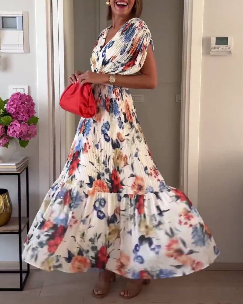 Carrie - Maxi Floral Dress with V-Neck