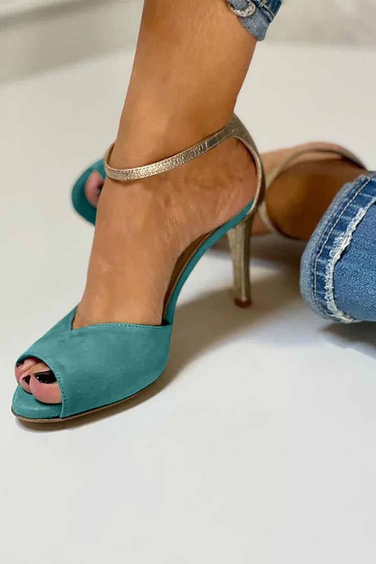 LIV | HIGH-HEEL SHINY SHOES WITH STRAPS AND FASTENING
