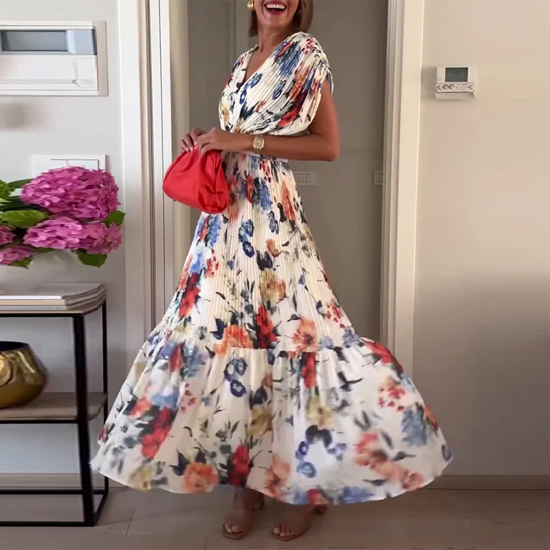 Carrie - Maxi Floral Dress with V-Neck
