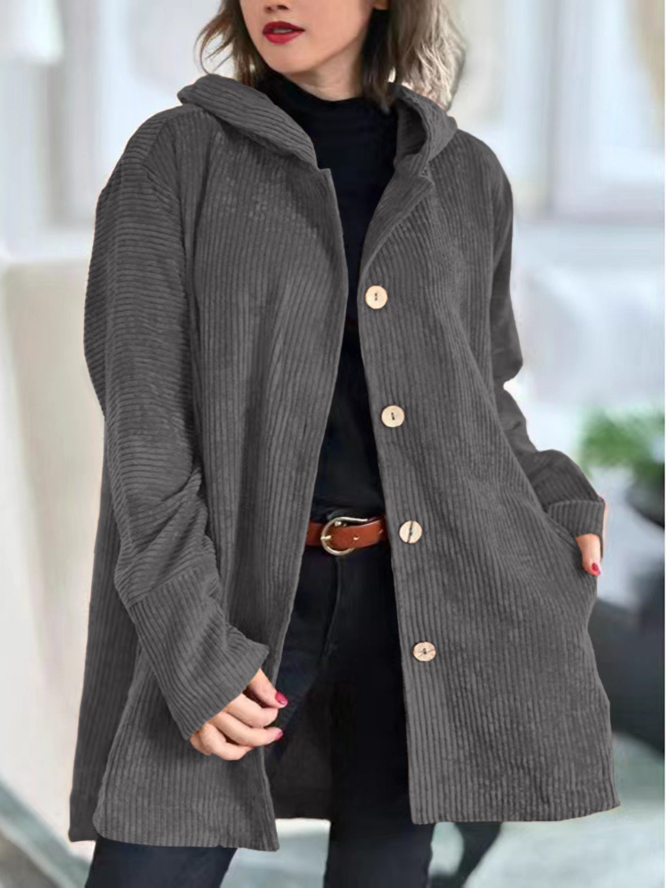 Cordia | Stylish Corduroy Hoodie Jacket