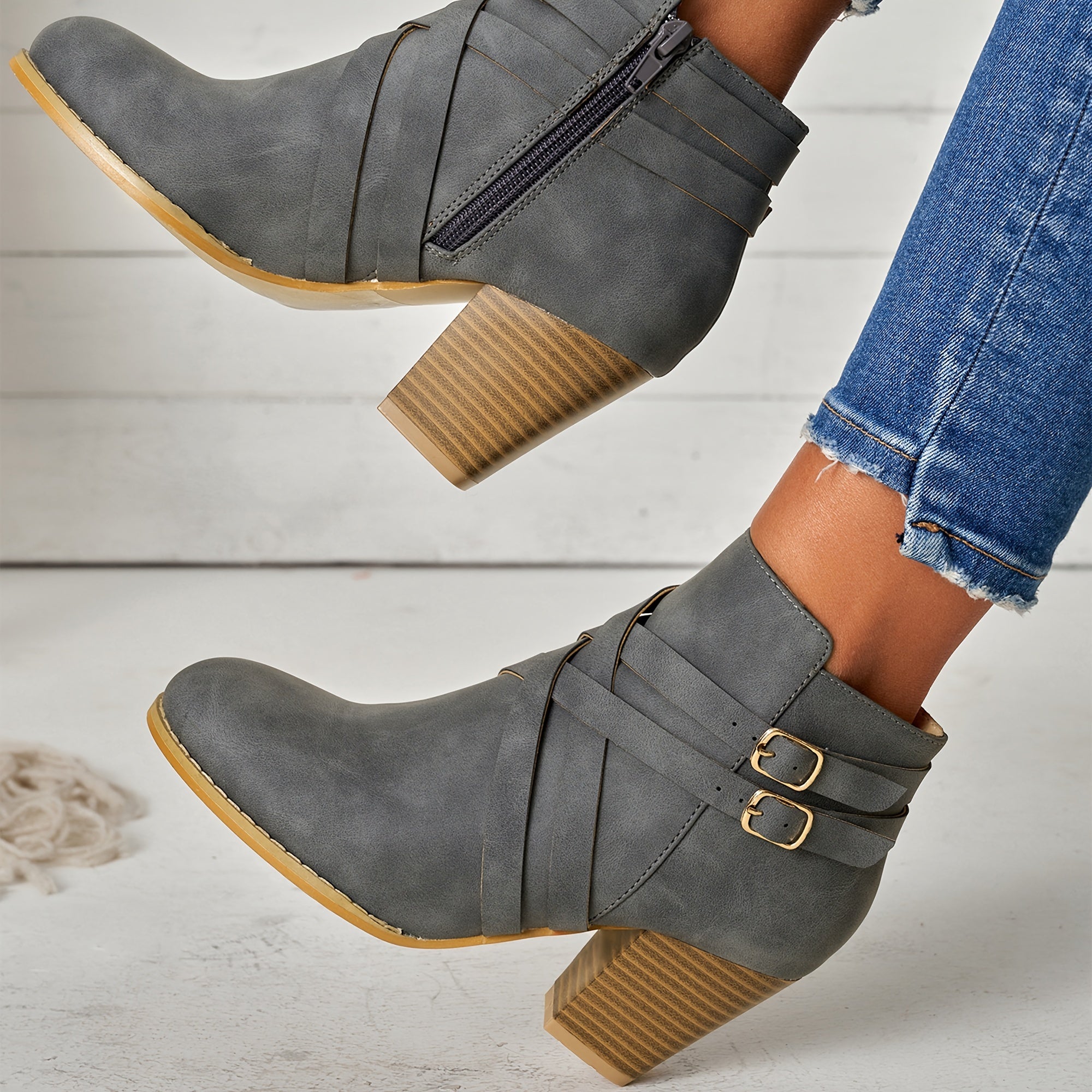 Orthopedic Leather Heel Boots