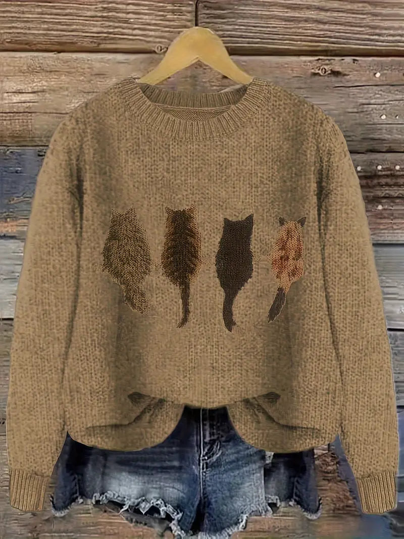 Urvana | Cat Printed Sweater