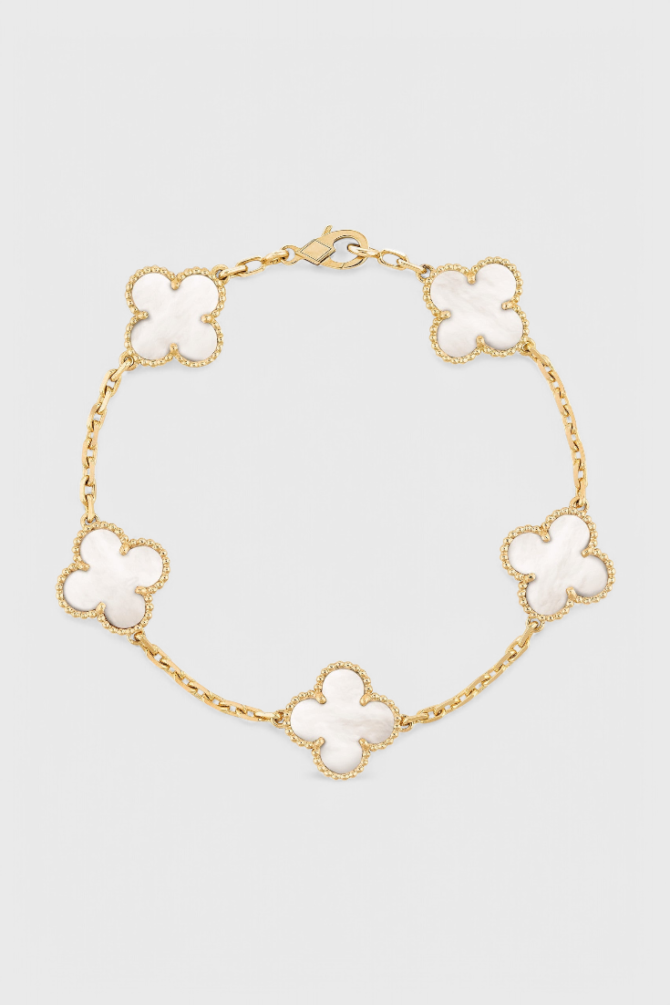 Gold Plated Shamrock and Elegance Motif Bracelet