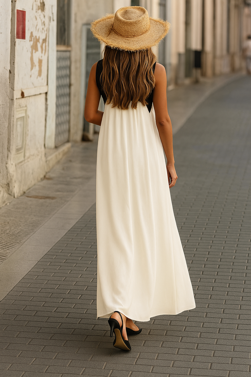 Nomi - Elegant Dress with Crossed Neckline