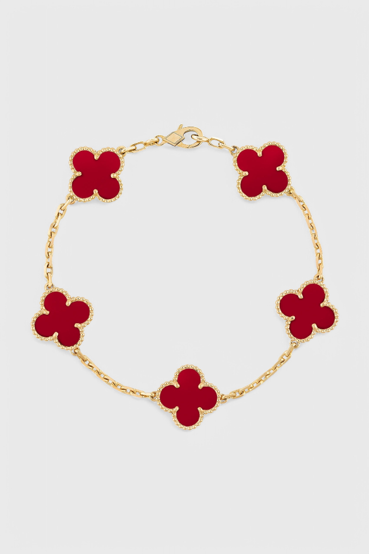 Gold Plated Shamrock and Elegance Motif Bracelet