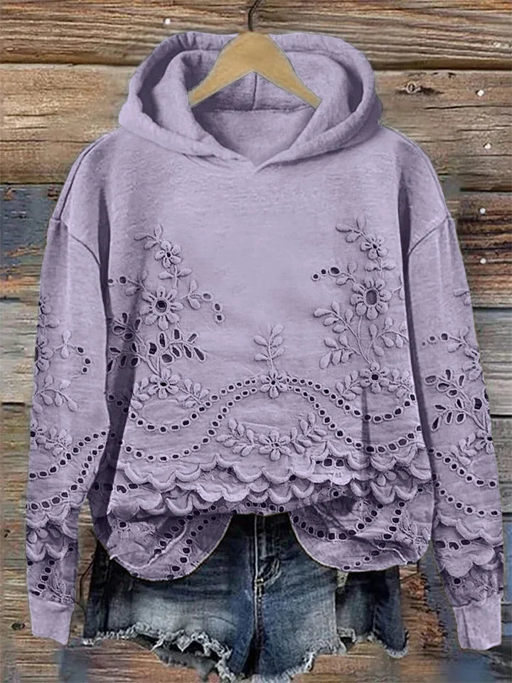 Amélie | Cozy Floral Textured Hoodie