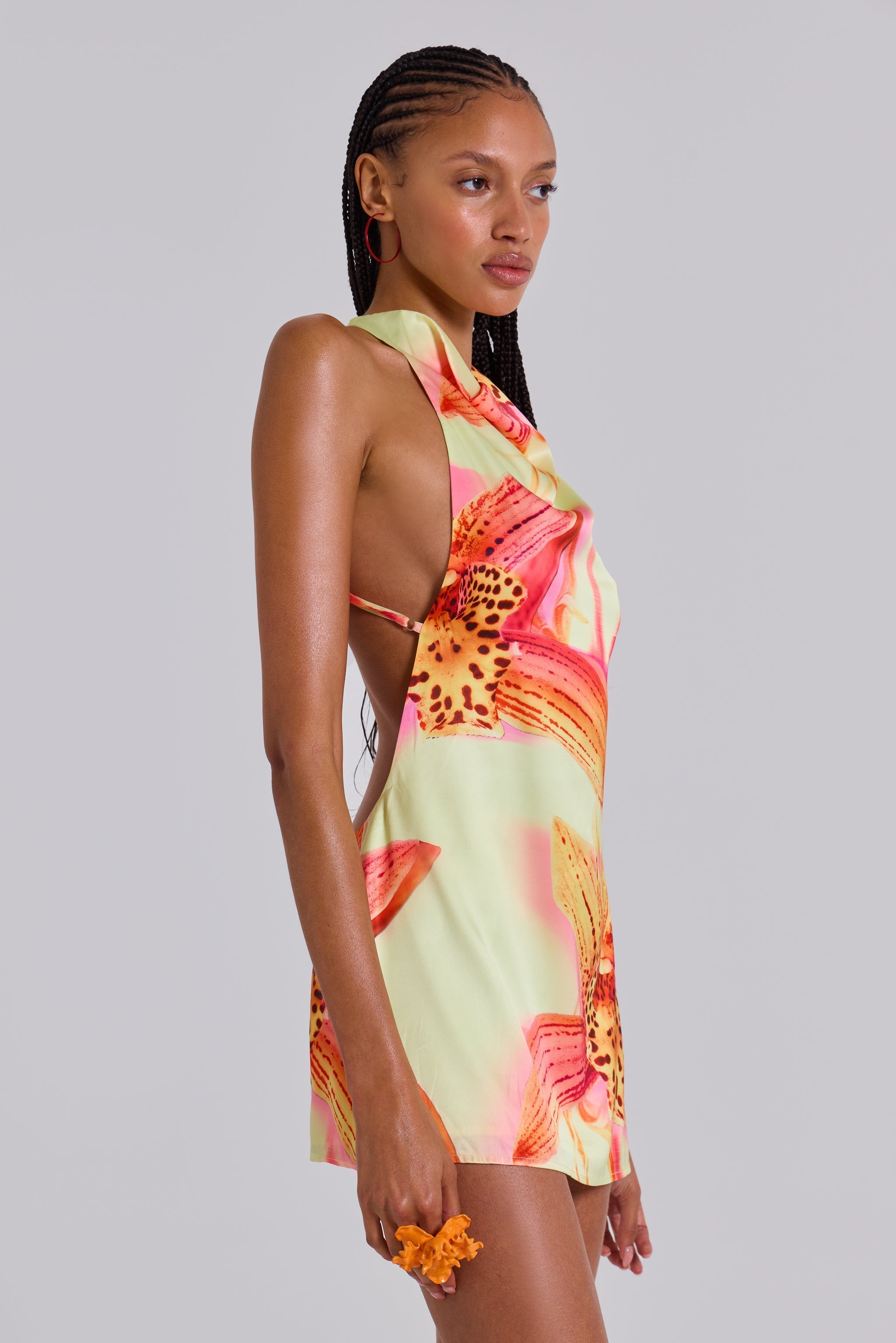 Lana | Tropical Halter Mini Dress