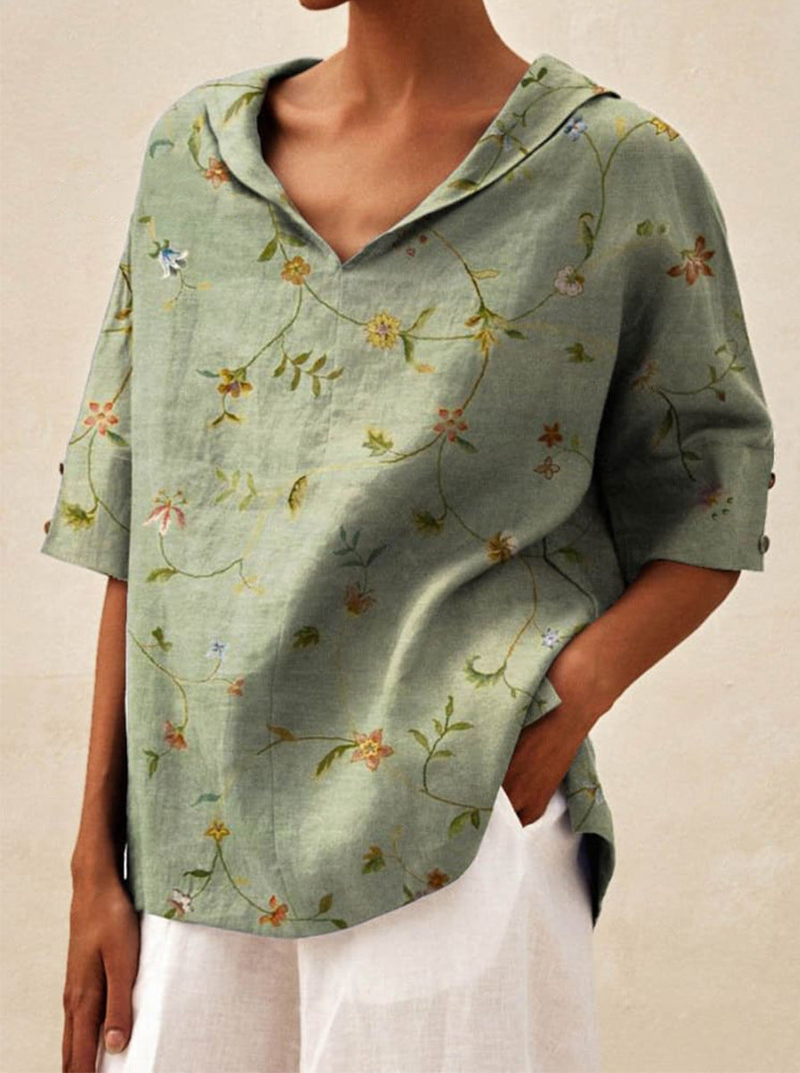 Angela - Light Summer Floral Blouse