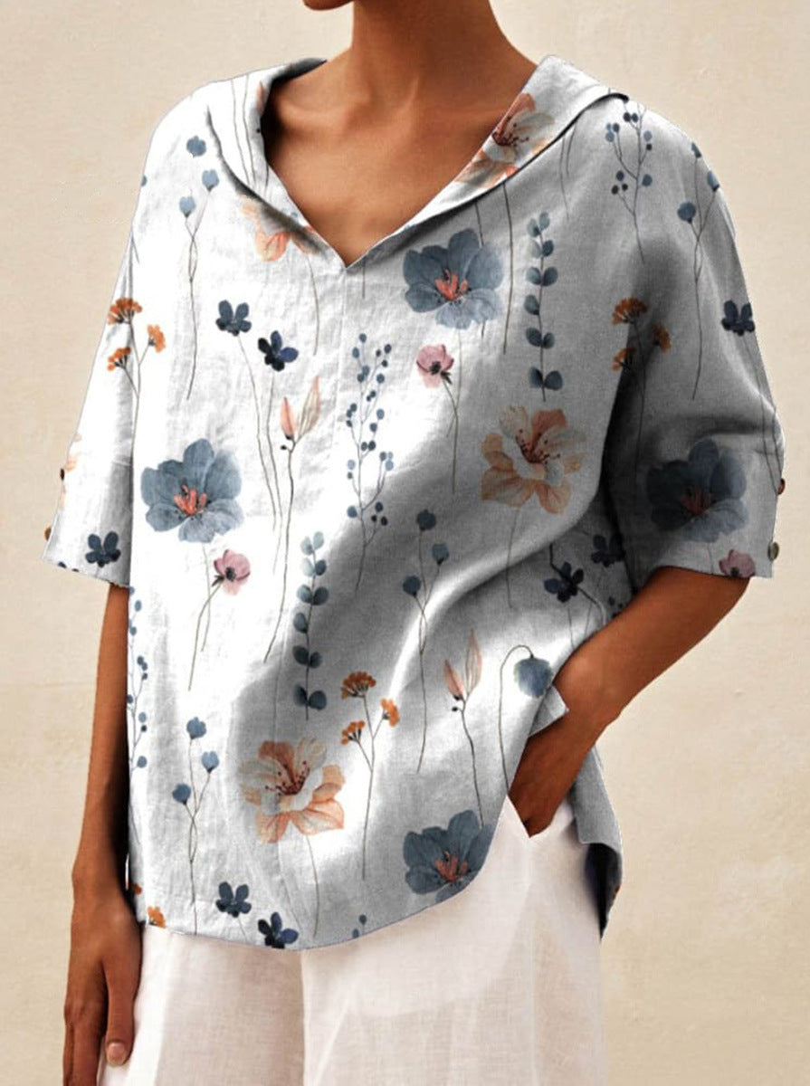 Angela - Light Summer Floral Blouse