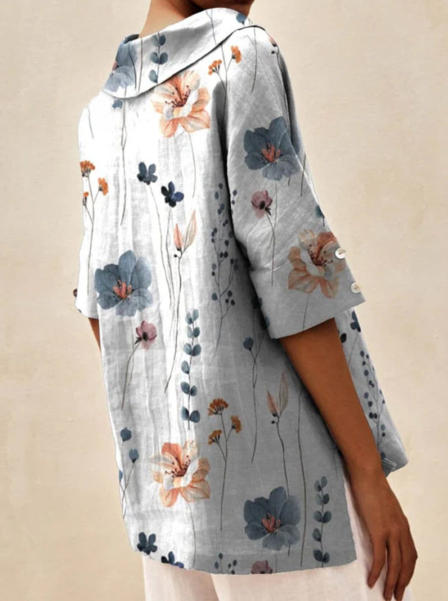 Angela - Light Summer Floral Blouse