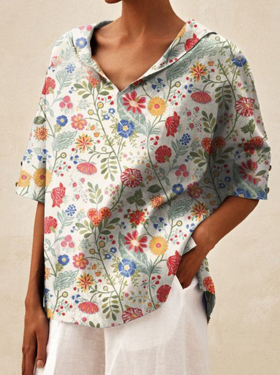 Angela - Light Summer Floral Blouse