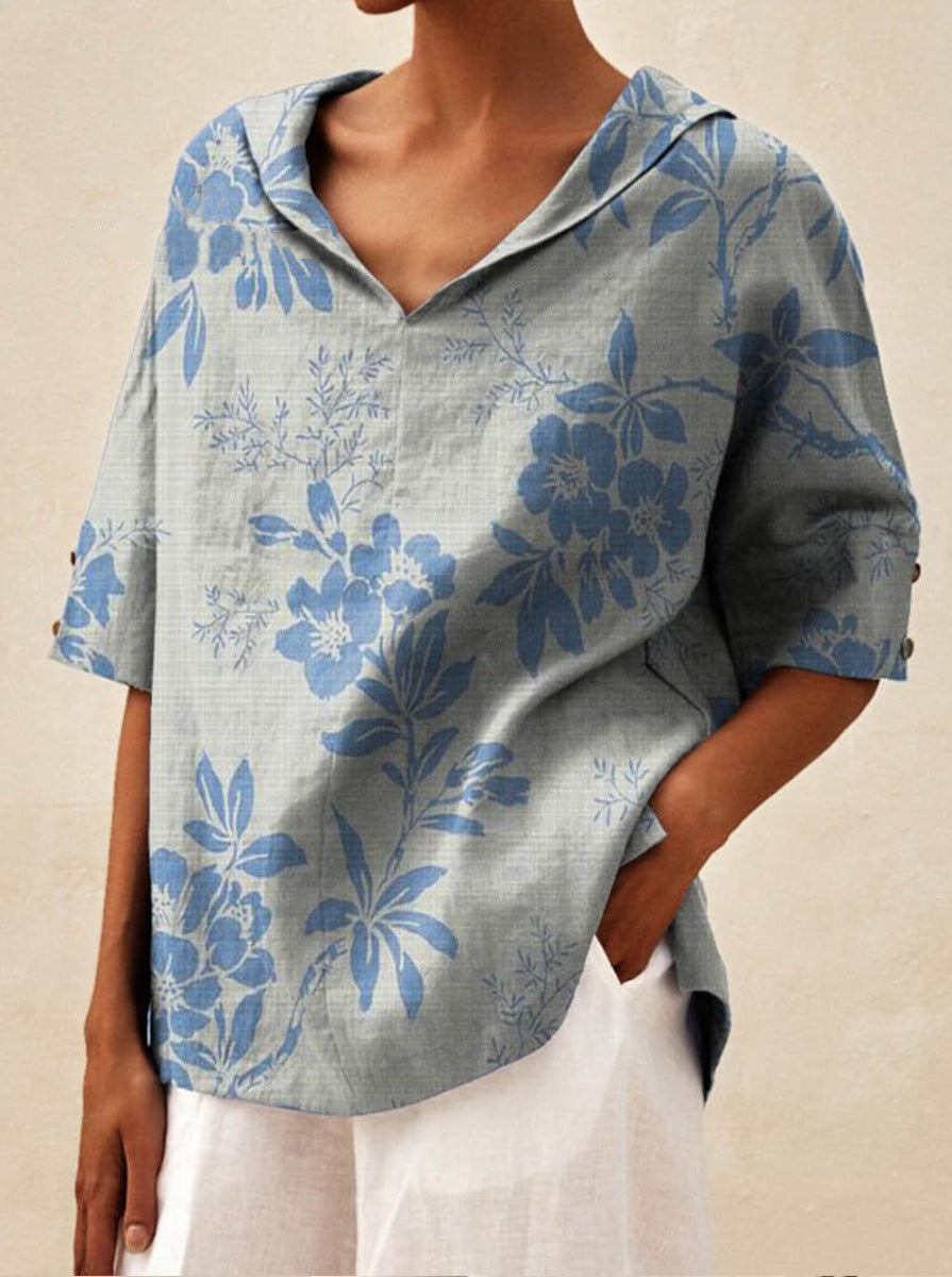Angela - Light Summer Floral Blouse