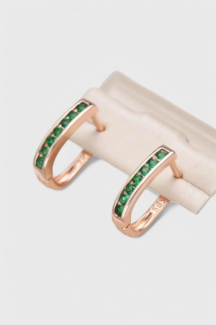 Emerald and Diamond Earrings in Gold