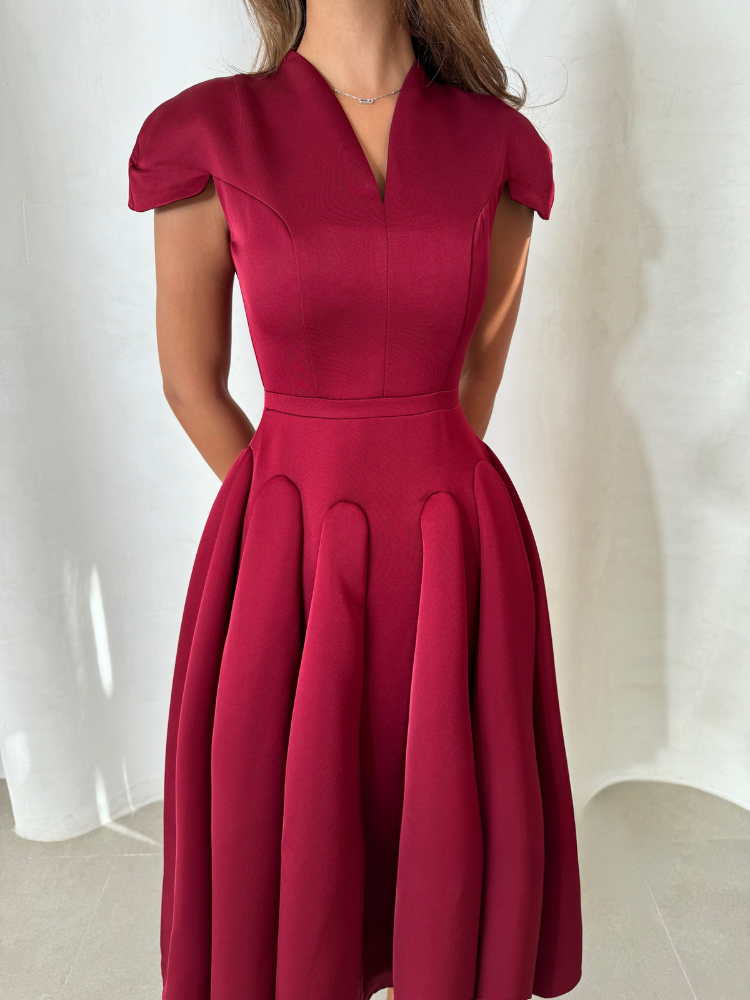 Elora | Pleated Midi Dress