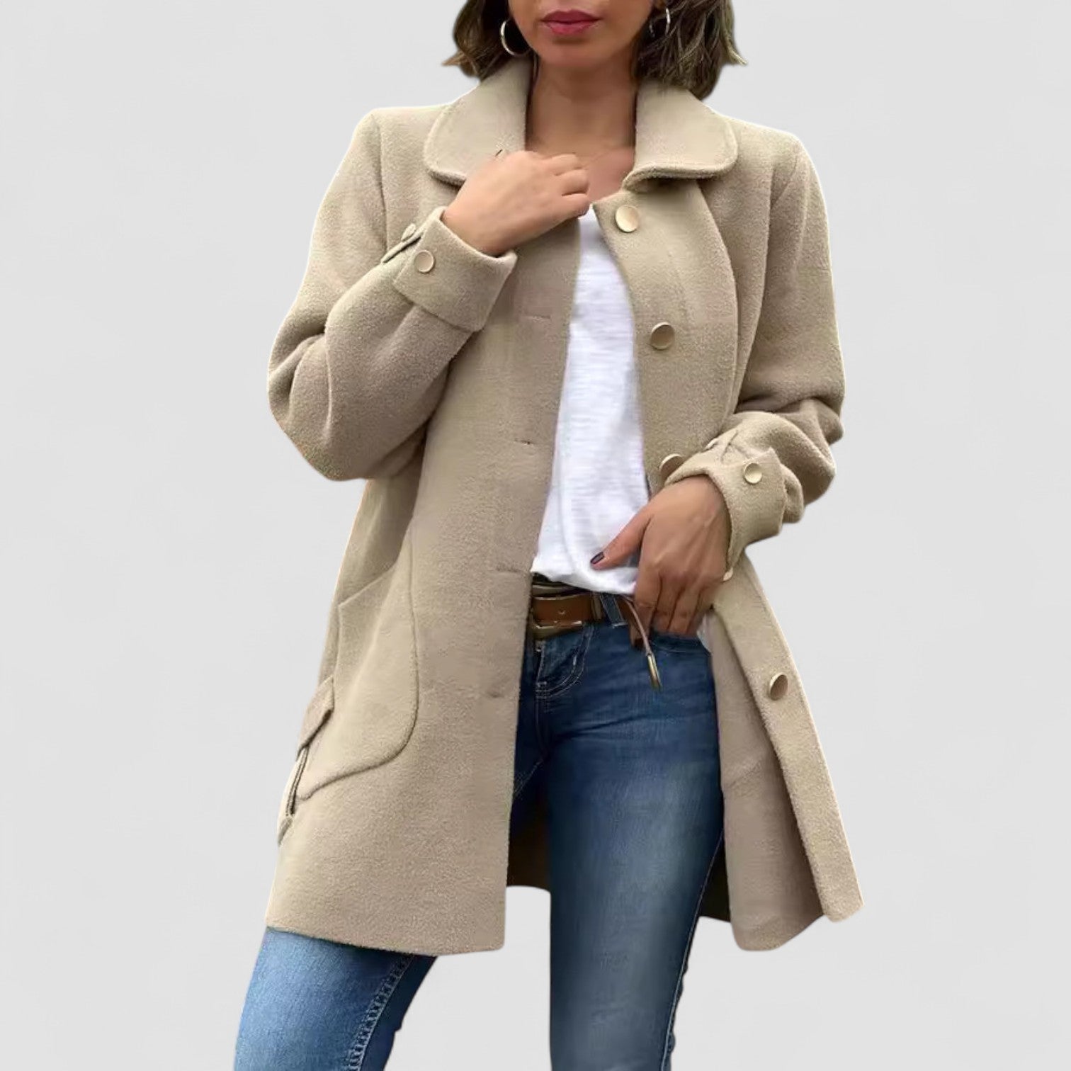 Corinne | Cozy Button-Down Coat
