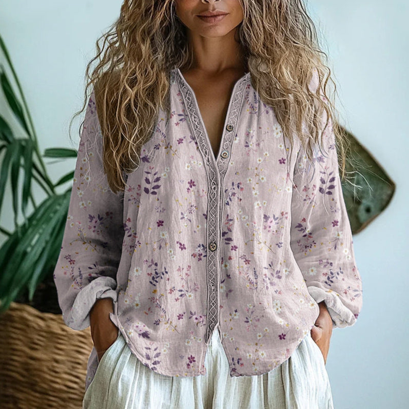 Ambre | Leaf Printed Blouse