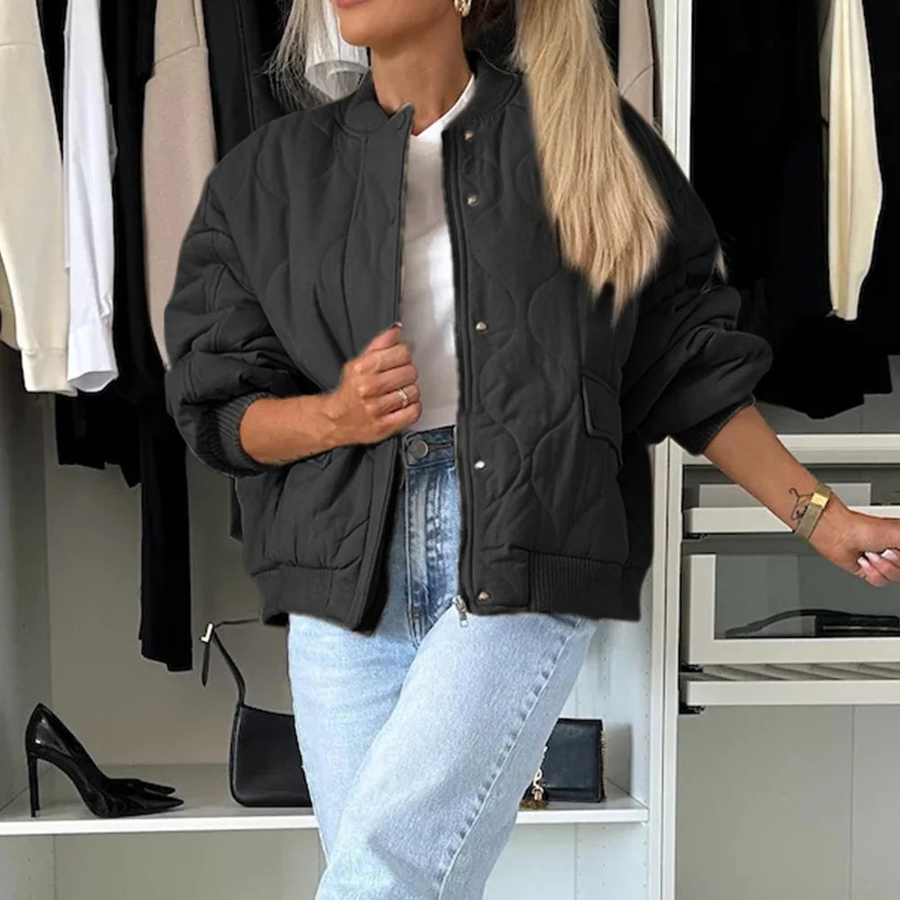 Veronica-Solid Long Sleeve Coat