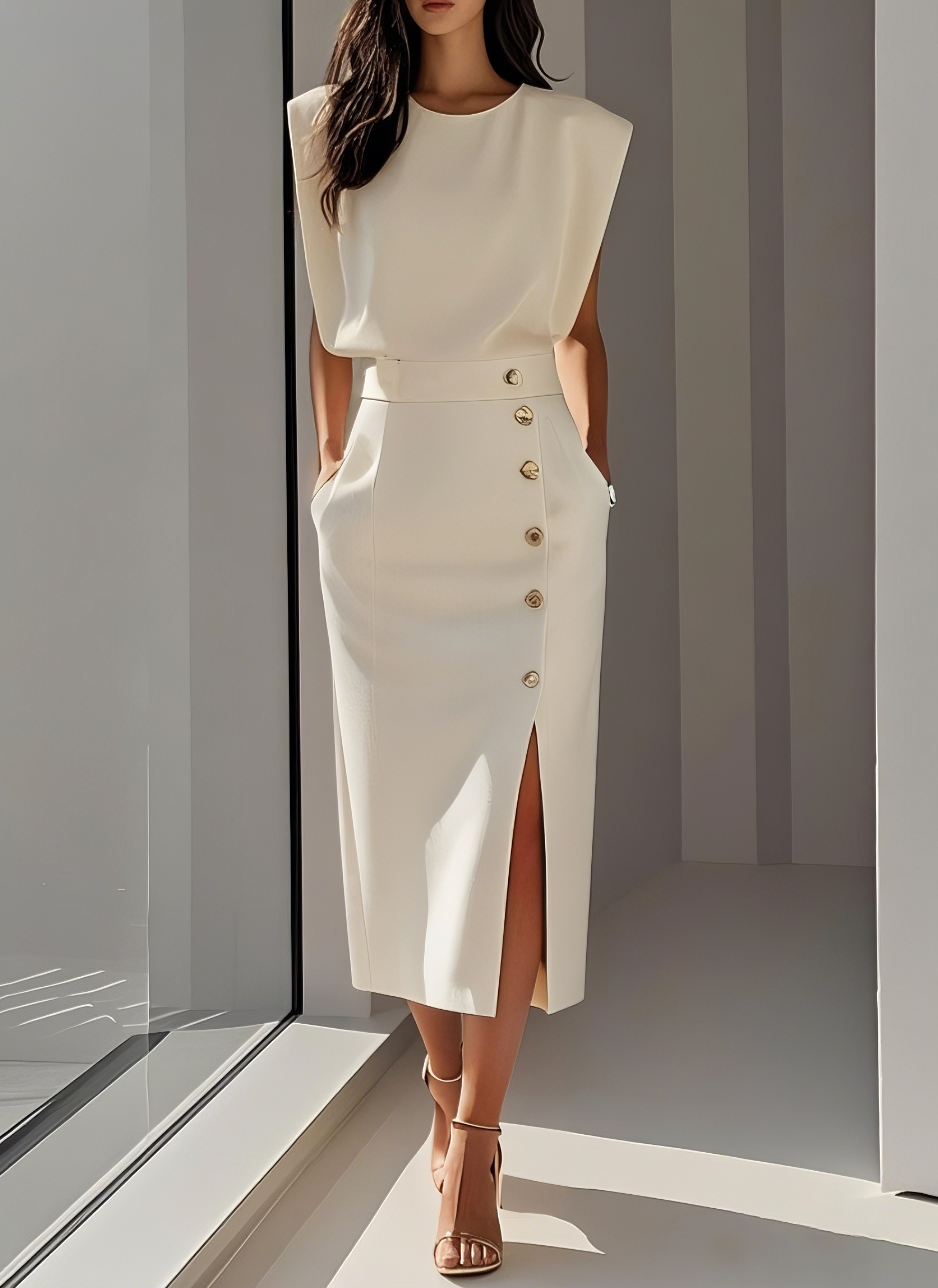 NOMI | Elegant Ivory Dress for Women