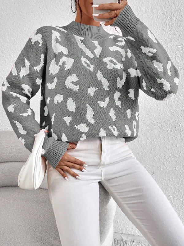 Ava | Round Neck Printed Sweater
