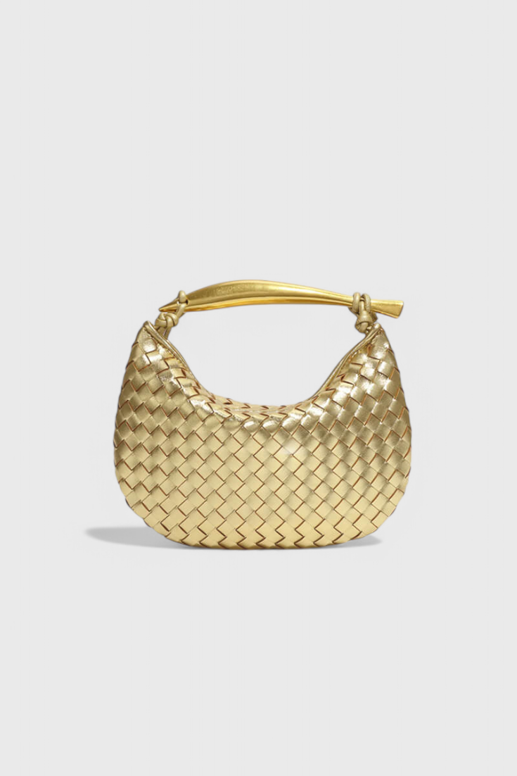 Gerda Woven Bag with Gold Handle