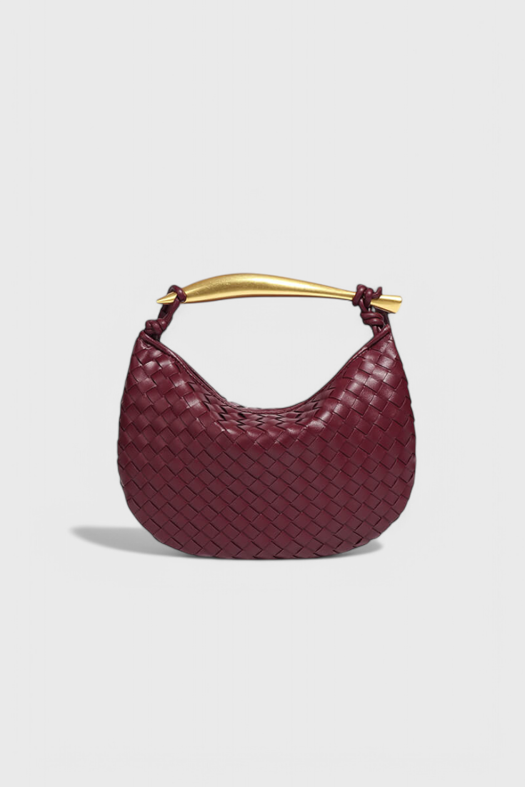 Gerda Woven Bag with Gold Handle
