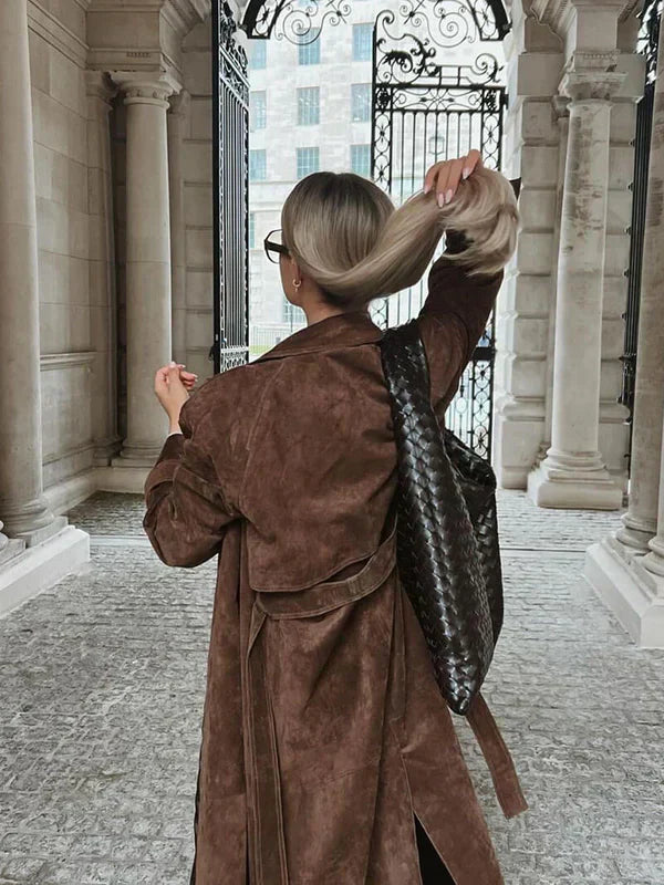 Suzanne| Classic Suede Trench Coat