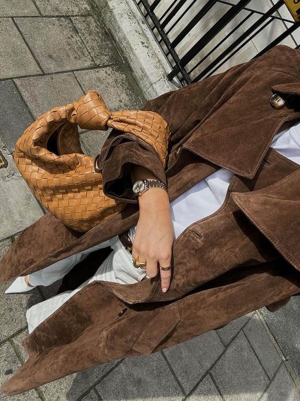 Suzanne| Classic Suede Trench Coat