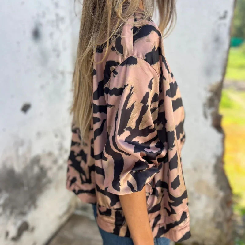 Marguerite | Zebra Print Aviator Jacket