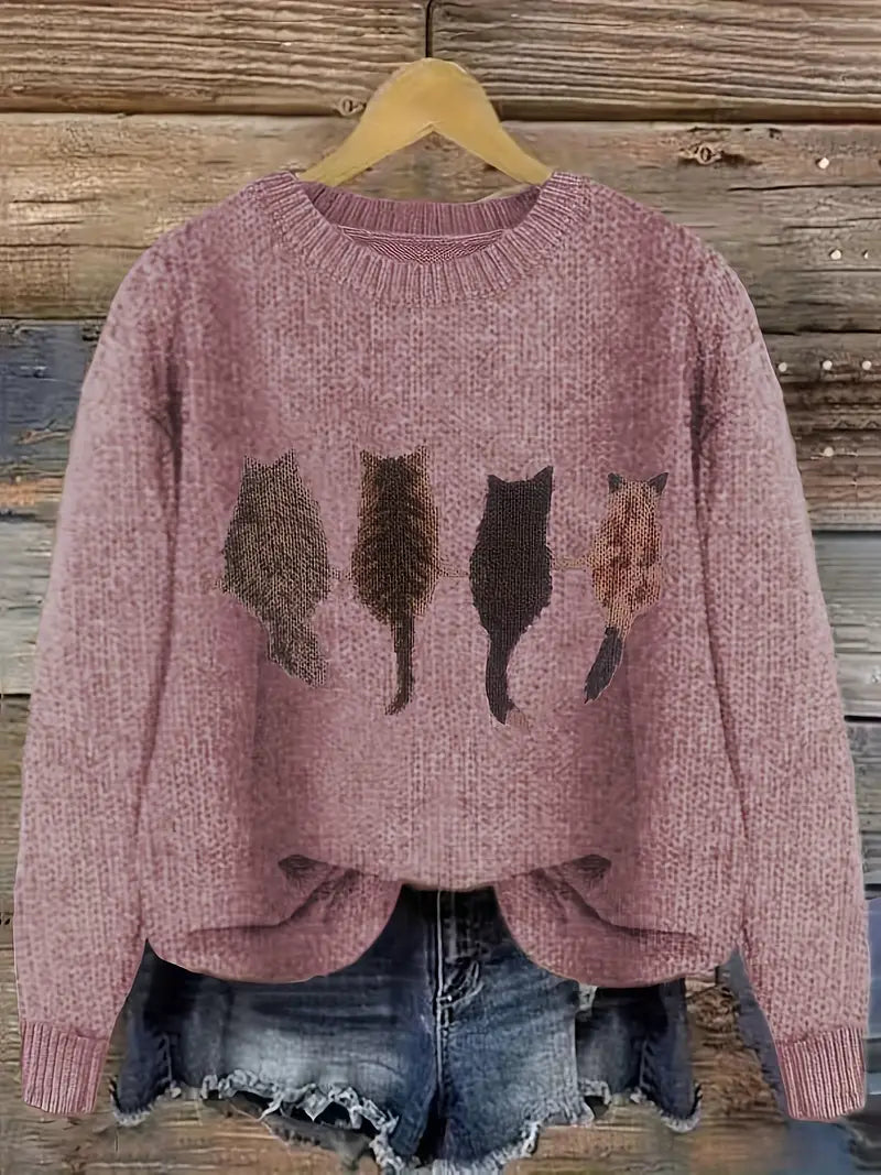 Urvana | Cat Printed Sweater