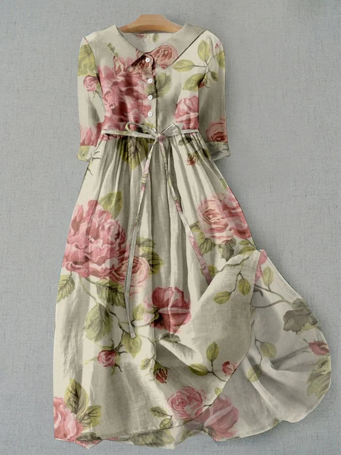MASAH | Vintage Dress with Lace and Floral Pattern