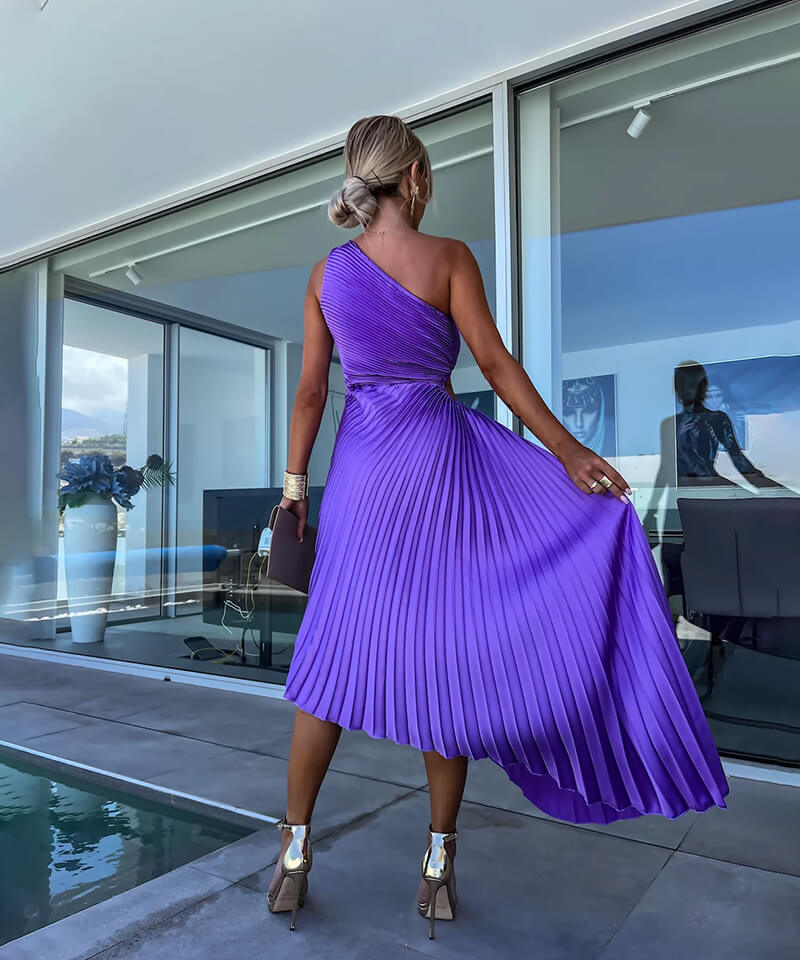 Marjorie - Elegant One-Shoulder Midi Dress