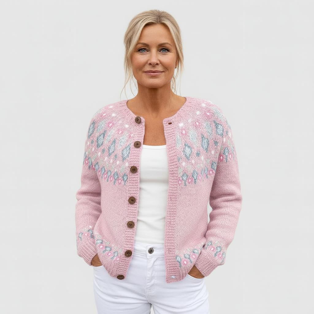 Elva | Cozy Knit Patterned Cardigan